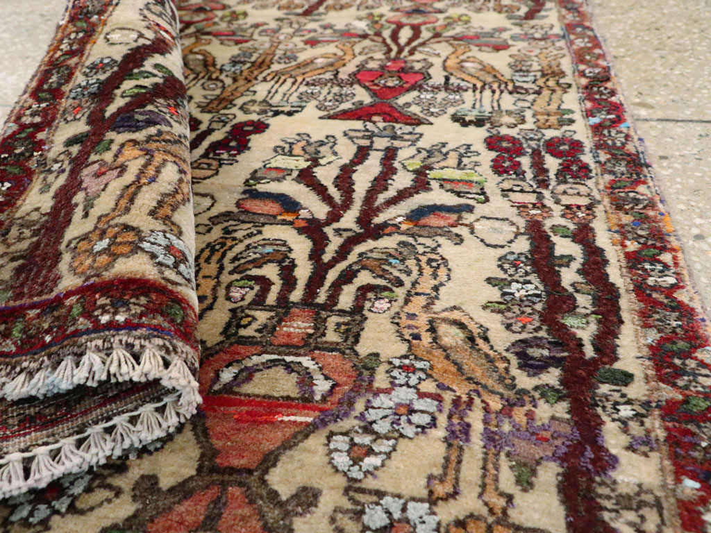 Vintage Persian Malayer Pictorial Rug, No.19284 - Staging