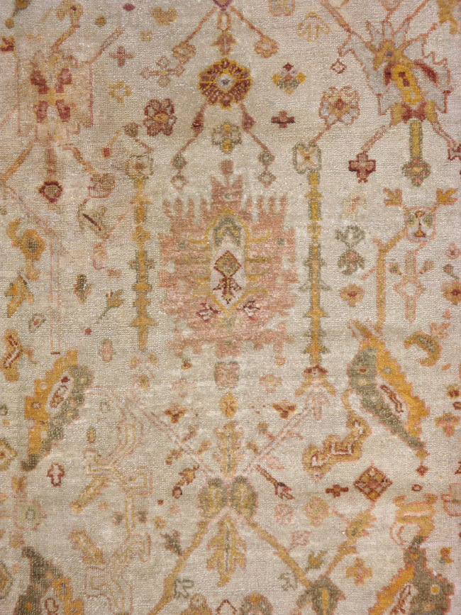 Antique Turkish Oushak Carpet, No.19942 - Staging
