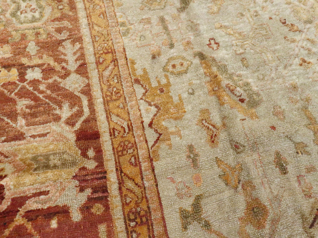 Antique Turkish Oushak Carpet, No.19942 - Staging