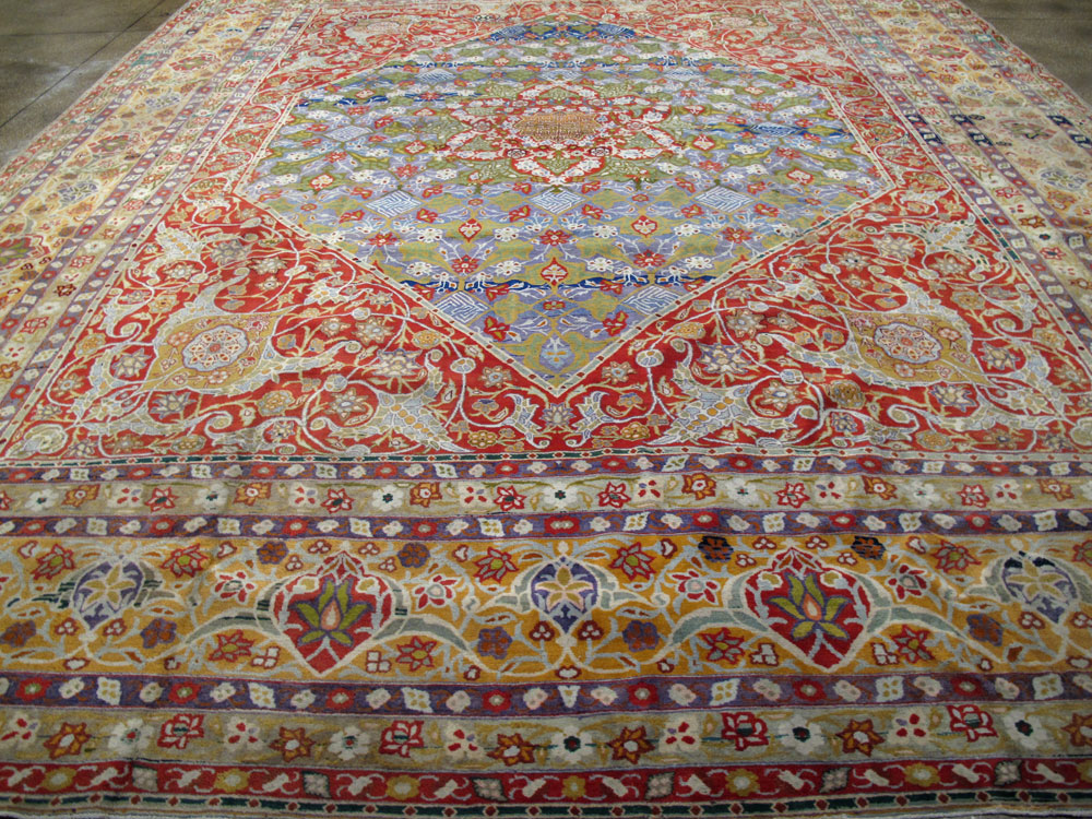 Antique Persian Tabriz Carpet, No.19943 - Staging