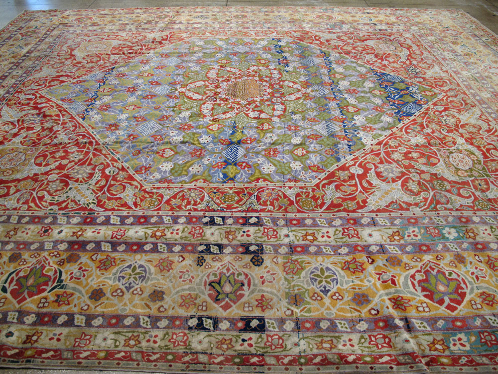 Antique Persian Tabriz Carpet, No.19943 - Staging