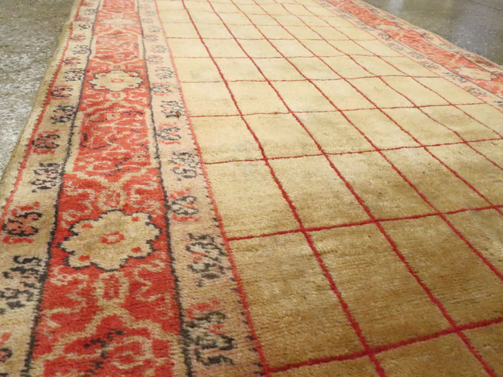 Antique Turkish Borlou Oushak Runner, No.19945 - Staging