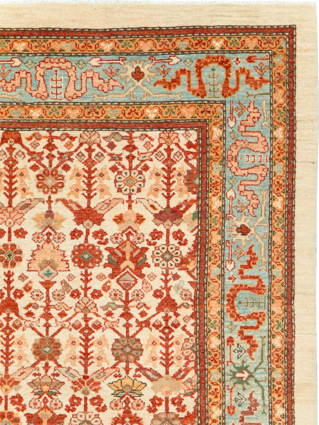 Modern Persian Malayer Accent Rug, No.19962 - Staging