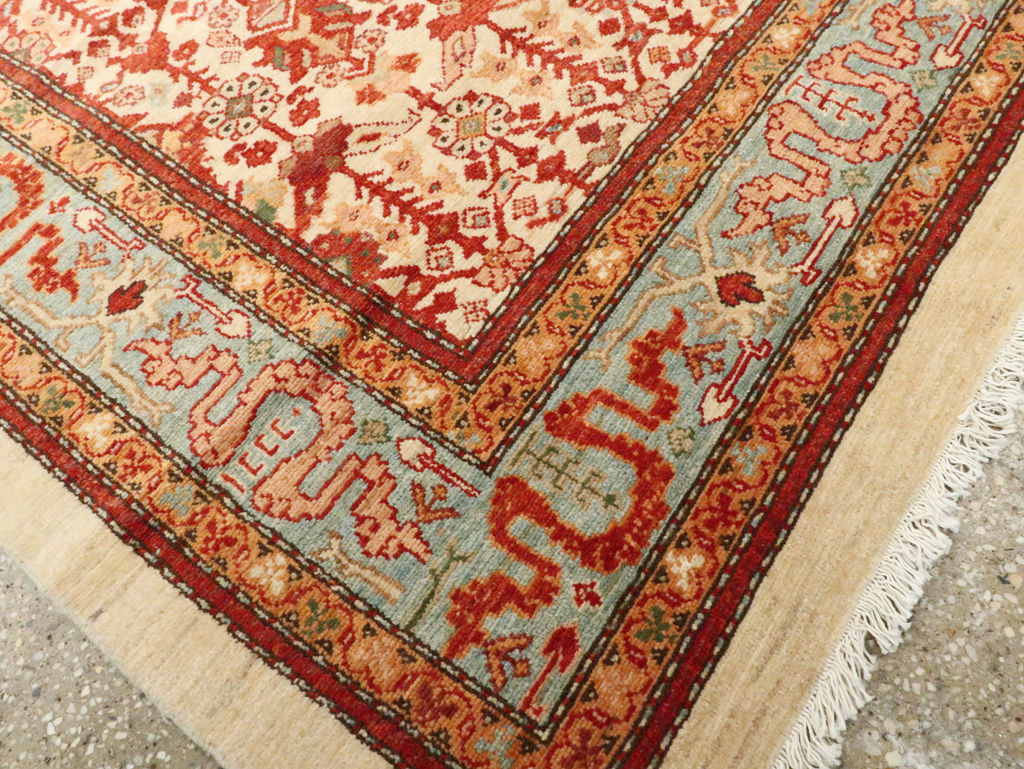 Modern Persian Malayer Accent Rug, No.19962 - Staging