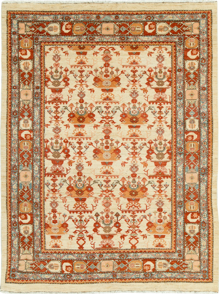 Modern Persian Malayer Accent Rug, No.19965 - Staging