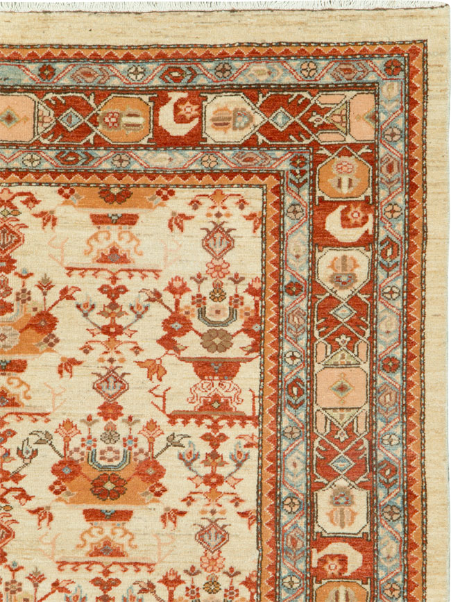 Modern Persian Malayer Accent Rug, No.19965 - Staging