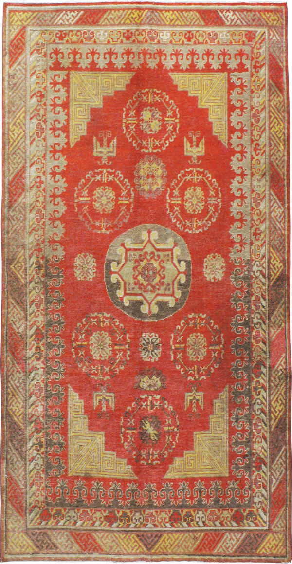 Vintage East Turkestan Khotan Carpet, No.19985 - Staging