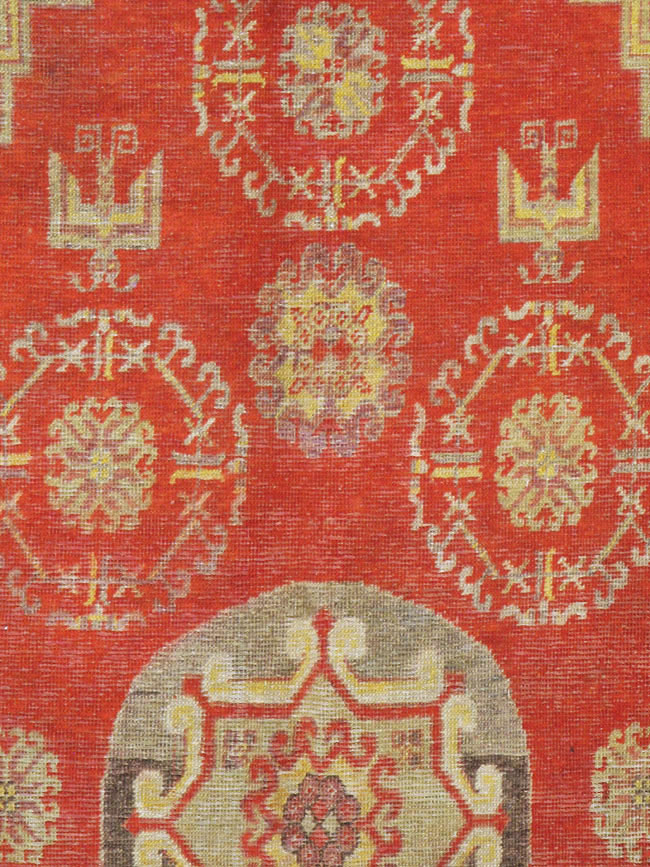 Vintage East Turkestan Khotan Carpet, No.19985 - Staging