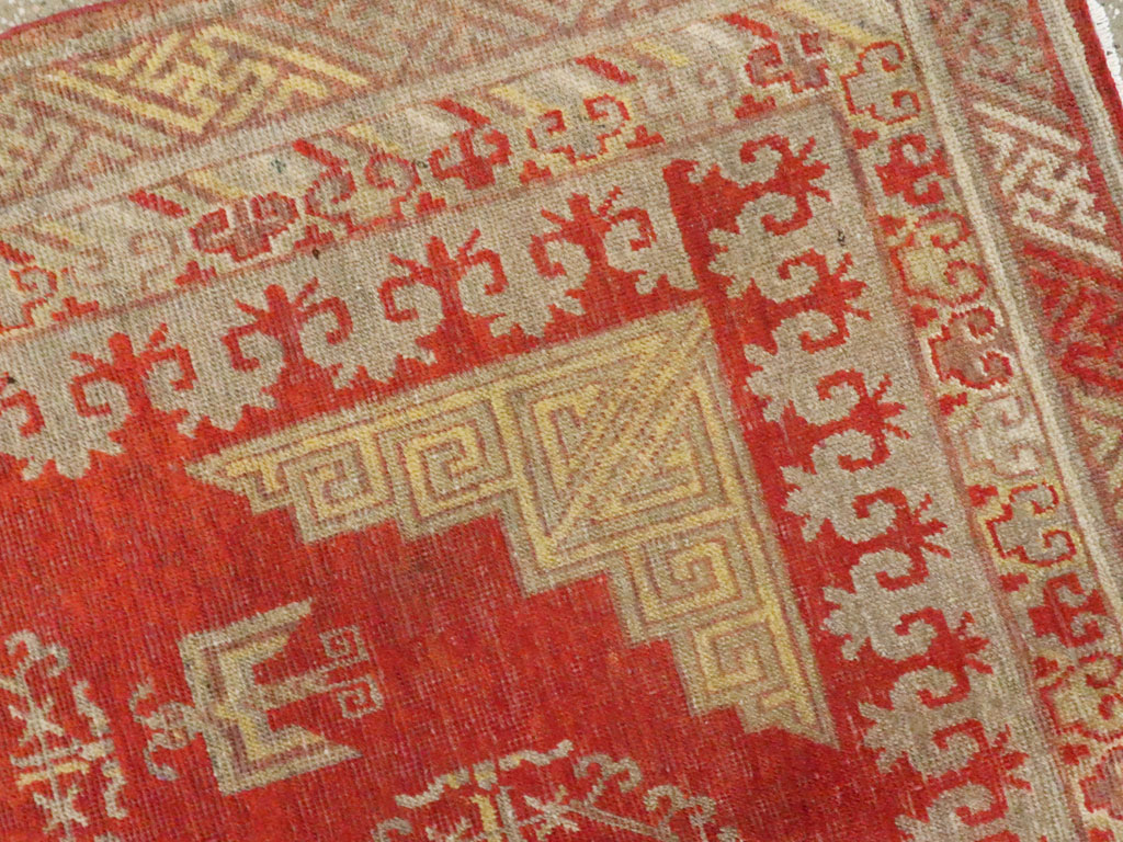 Vintage East Turkestan Khotan Carpet, No.19985 - Staging