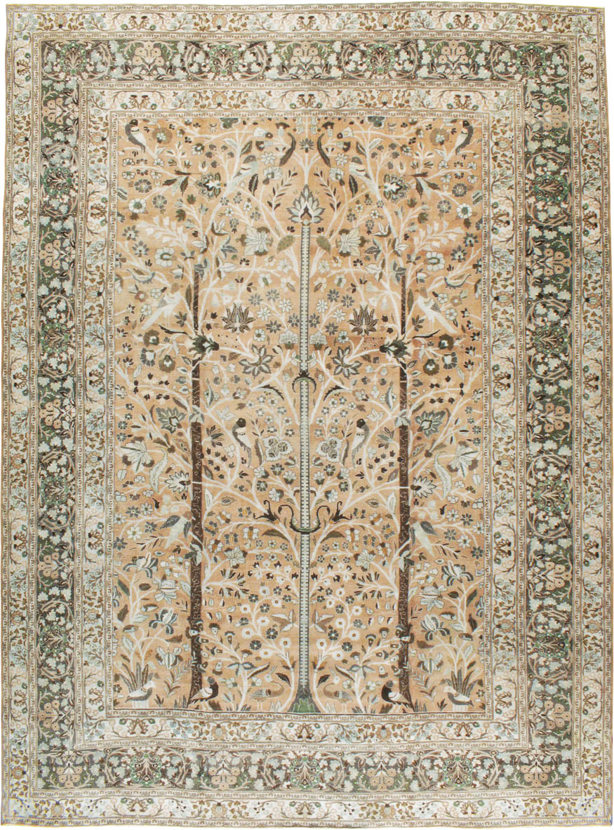 Vintage Persian Mashad Carpet, No.20022 - Staging