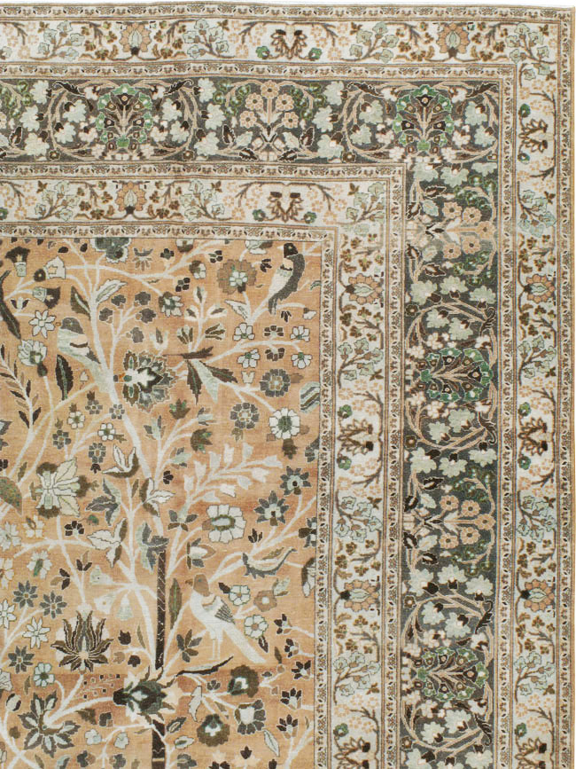 Vintage Persian Mashad Carpet, No.20022 - Staging