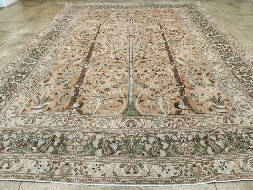Vintage Persian Mashad Carpet, No.20022 - Staging