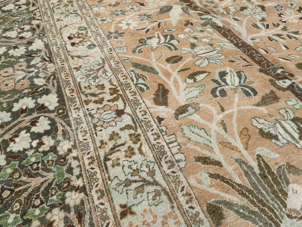 Vintage Persian Mashad Carpet, No.20022 - Staging