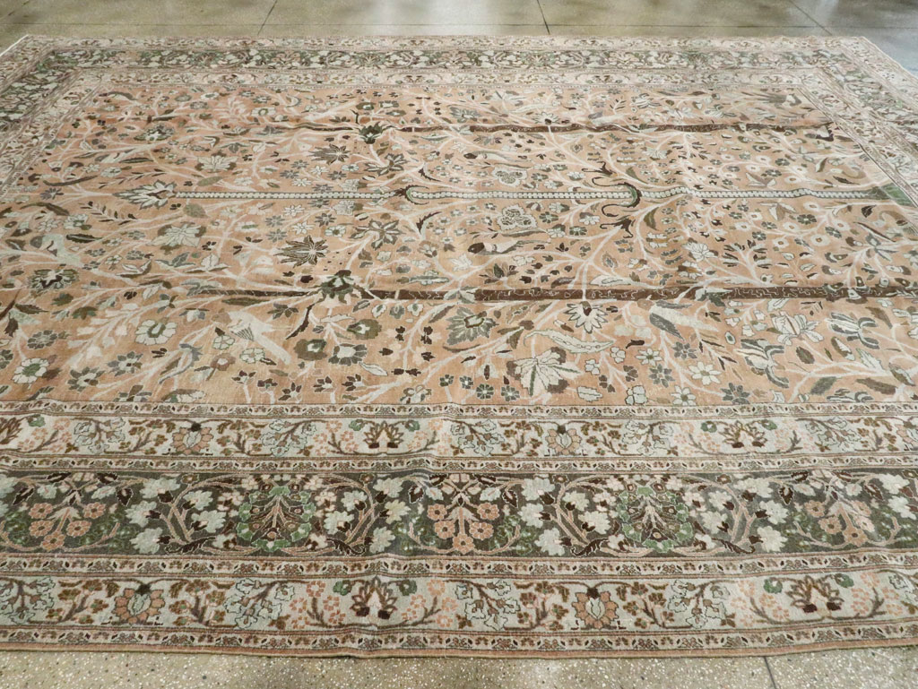 Vintage Persian Mashad Carpet, No.20022 - Staging
