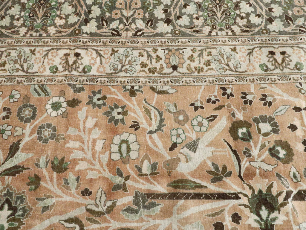 Vintage Persian Mashad Carpet, No.20022 - Staging