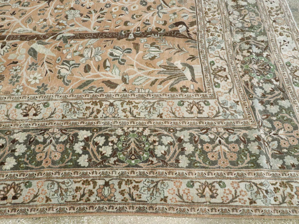 Vintage Persian Mashad Carpet, No.20022 - Staging