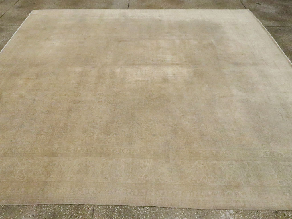 Antique Persian Tabriz Square Carpet, No.20044 - Staging