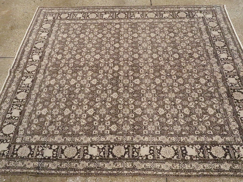 Antique Persian Senneh Tabriz Rug, No.20045 - Staging
