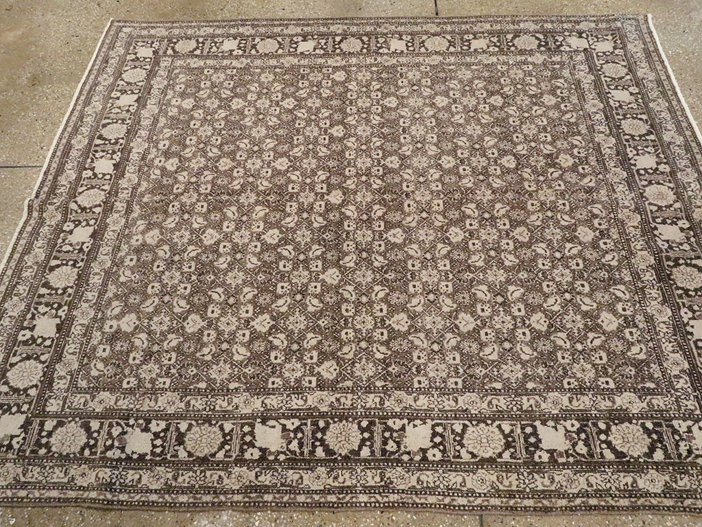 Antique Persian Senneh Tabriz Rug, No.20045 - Staging