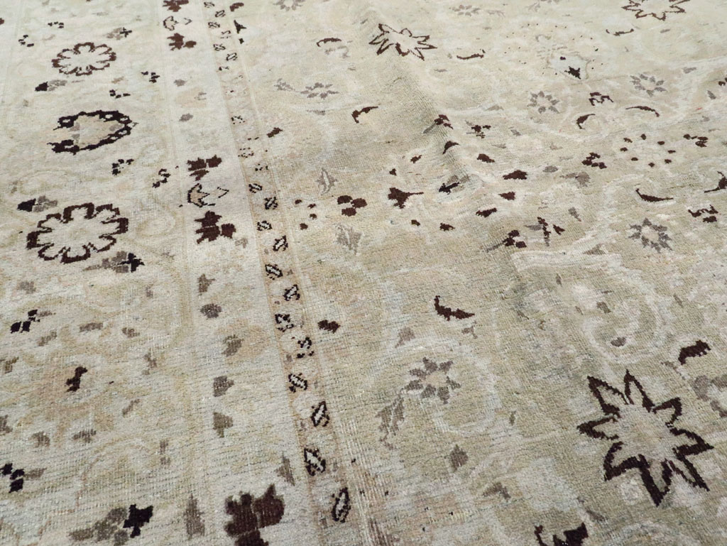 Vintage Persian Mashad Room Size Carpet, No.20082 - Staging