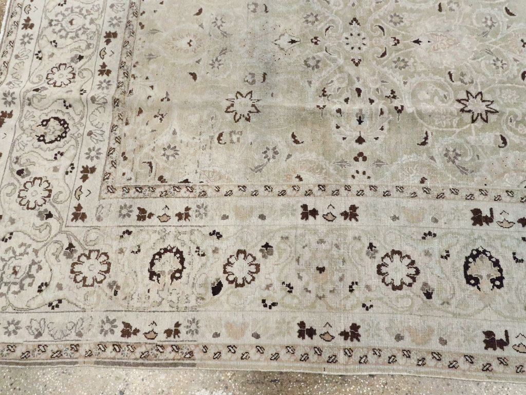 Vintage Persian Mashad Room Size Carpet, No.20082 - Staging