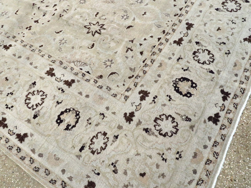 Vintage Persian Mashad Room Size Carpet, No.20082 - Staging