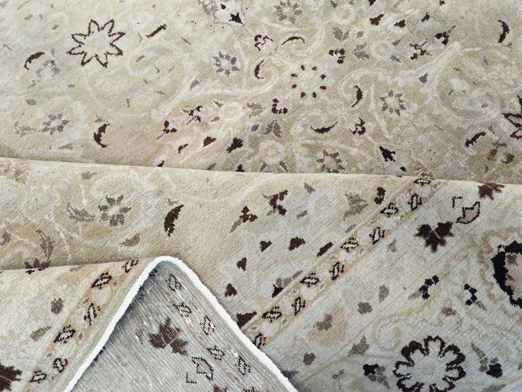 Vintage Persian Mashad Room Size Carpet, No.20082 - Staging