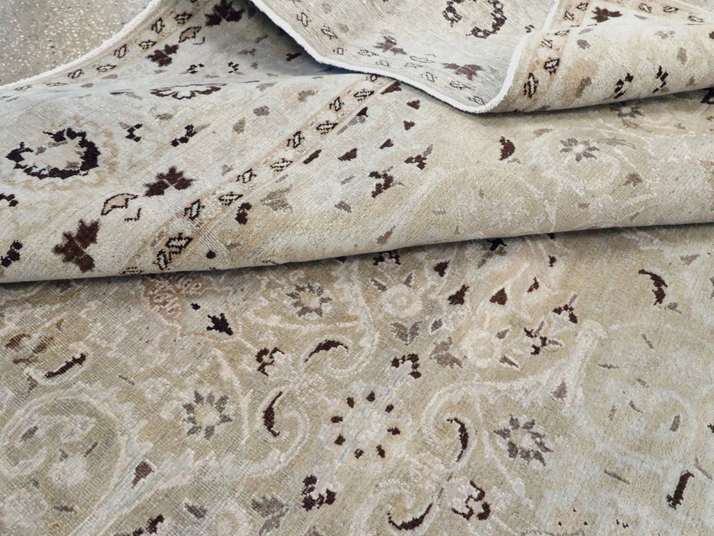 Vintage Persian Mashad Room Size Carpet, No.20082 - Staging