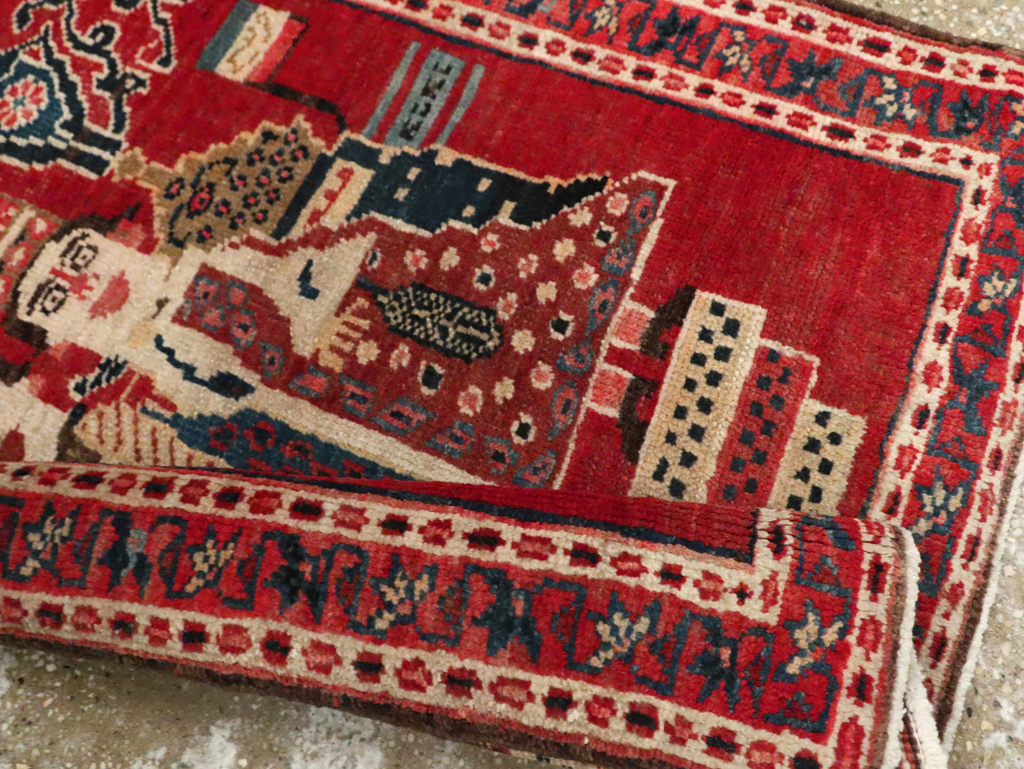 Antique Persian Heriz Pictorial Rug (Pair: 2 of 2), No.20092 - Staging