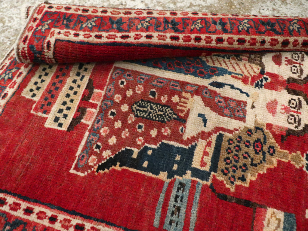 Antique Persian Heriz Pictorial Rug (Pair: 2 of 2), No.20092 - Staging