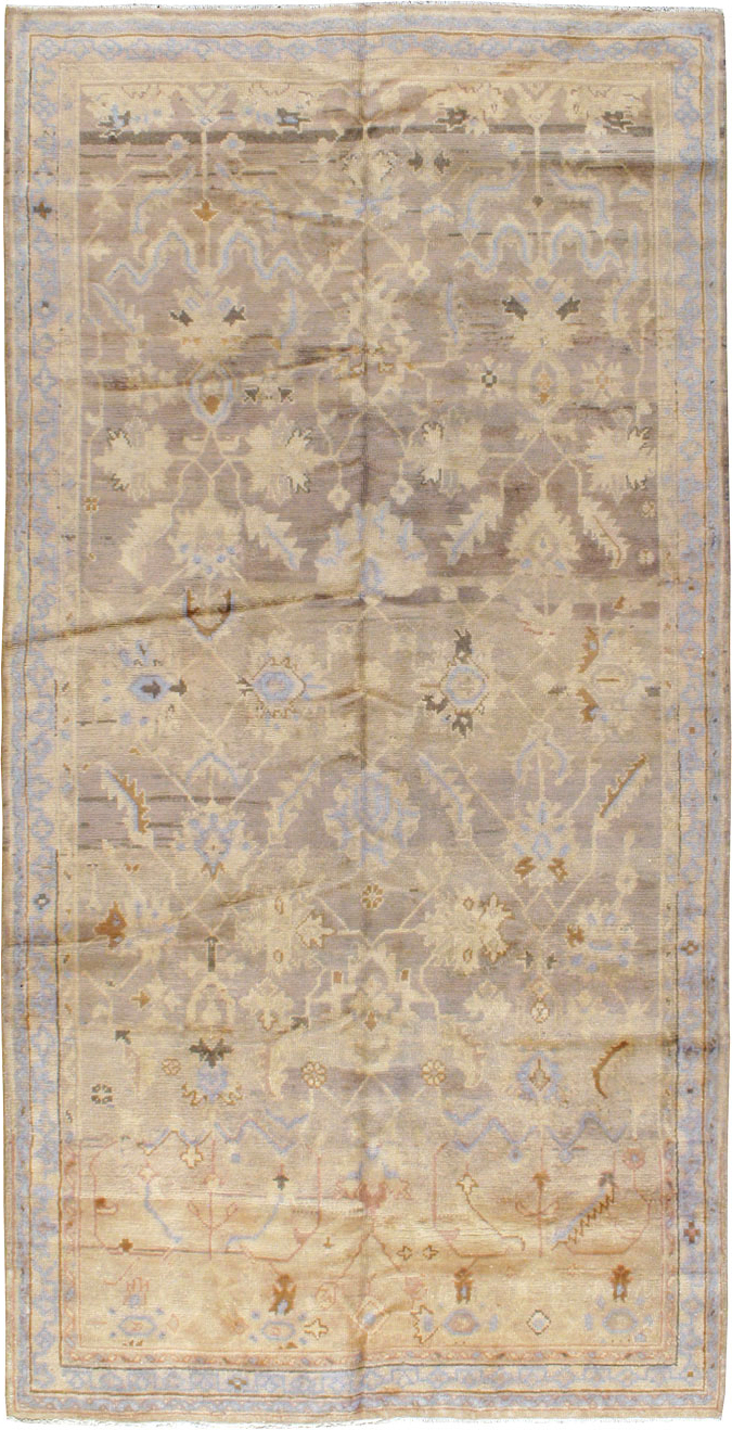 Antique Turkish Oushak Carpet, No.20093 - Staging
