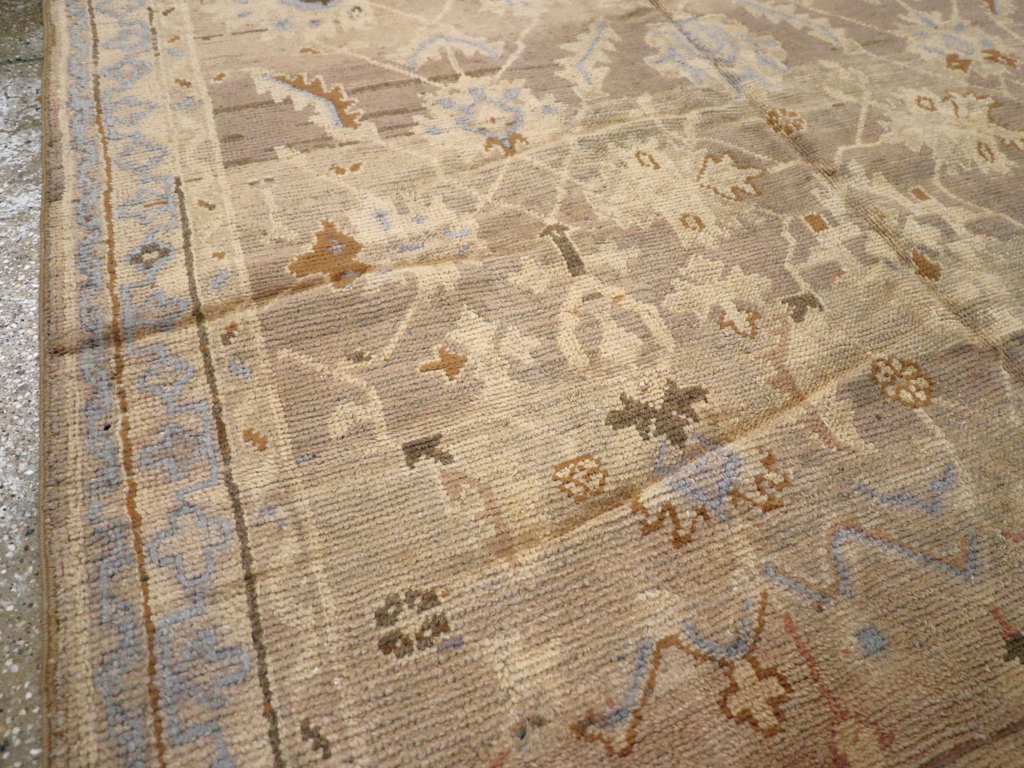Antique Turkish Oushak Carpet, No.20093 - Staging