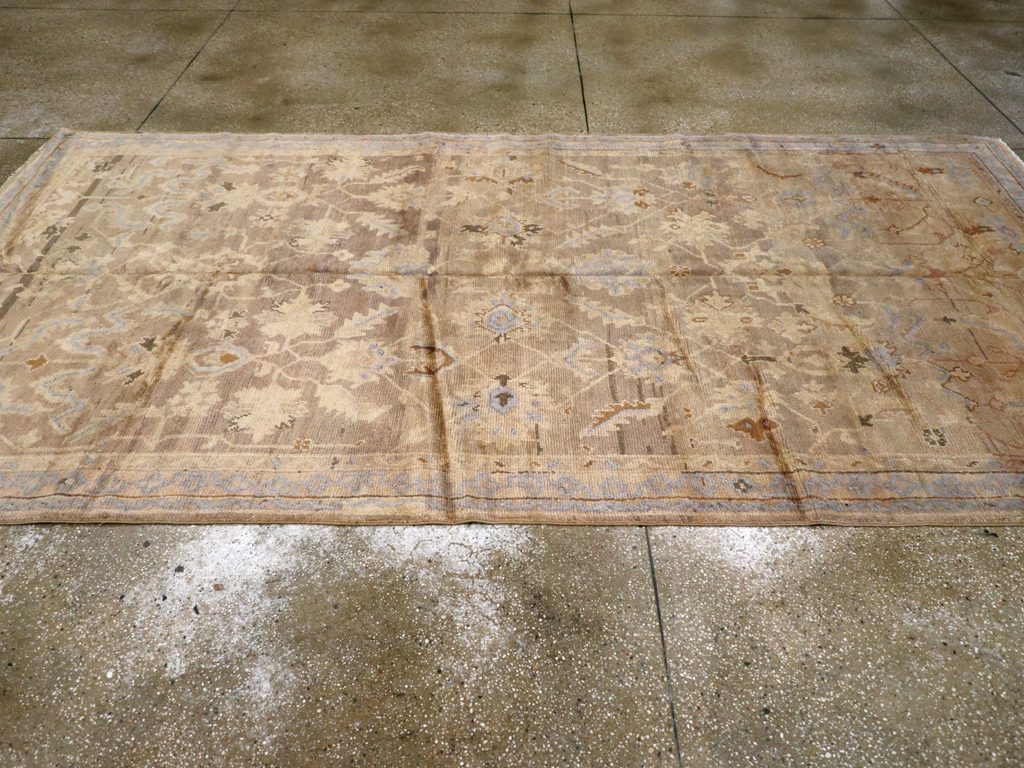 Antique Turkish Oushak Carpet, No.20093 - Staging