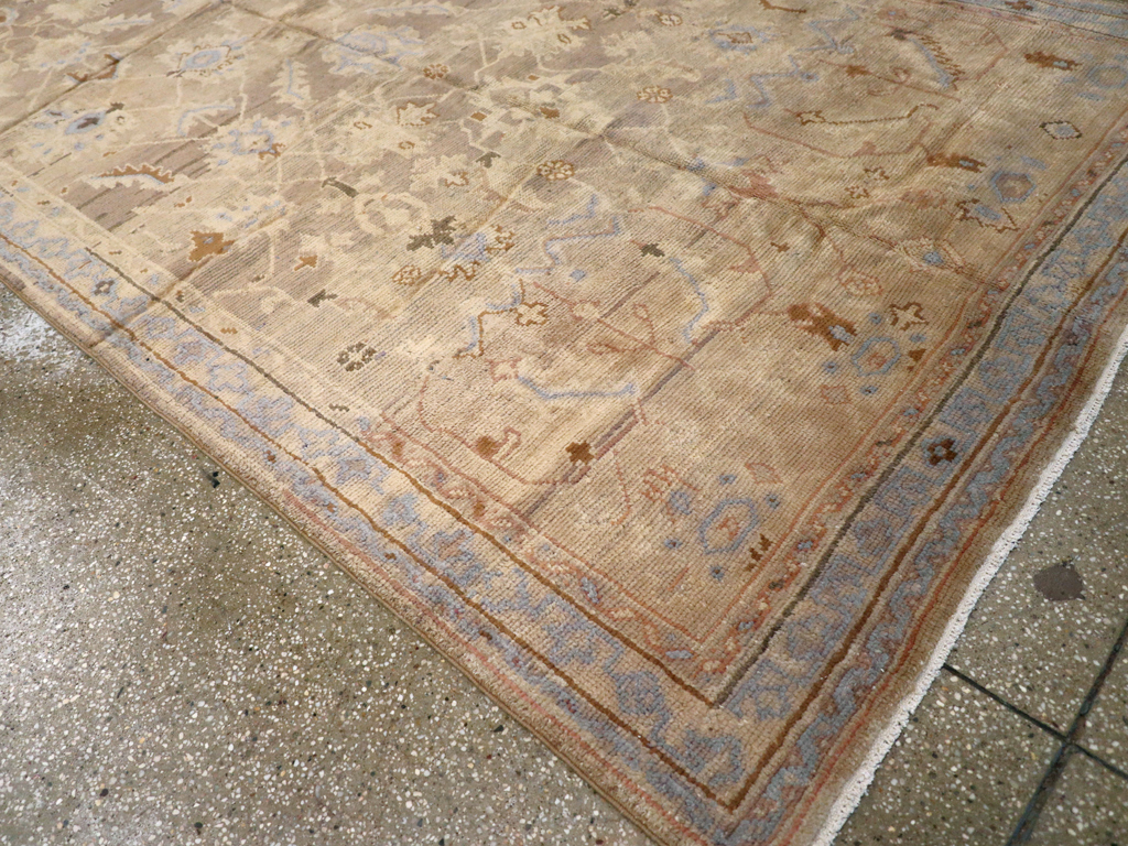 Antique Turkish Oushak Carpet, No.20093 - Staging