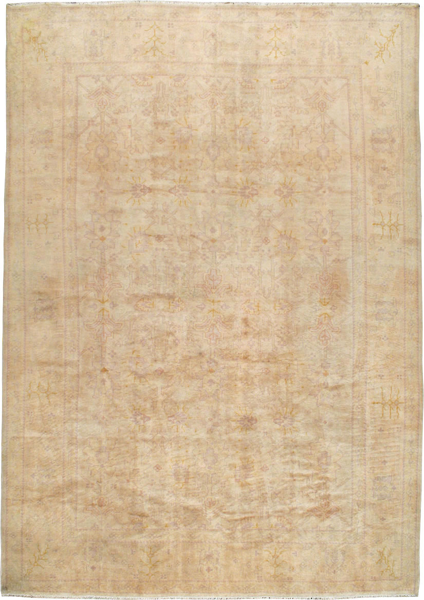 Antique Turkish Oushak Carpet, No.20105 - Staging
