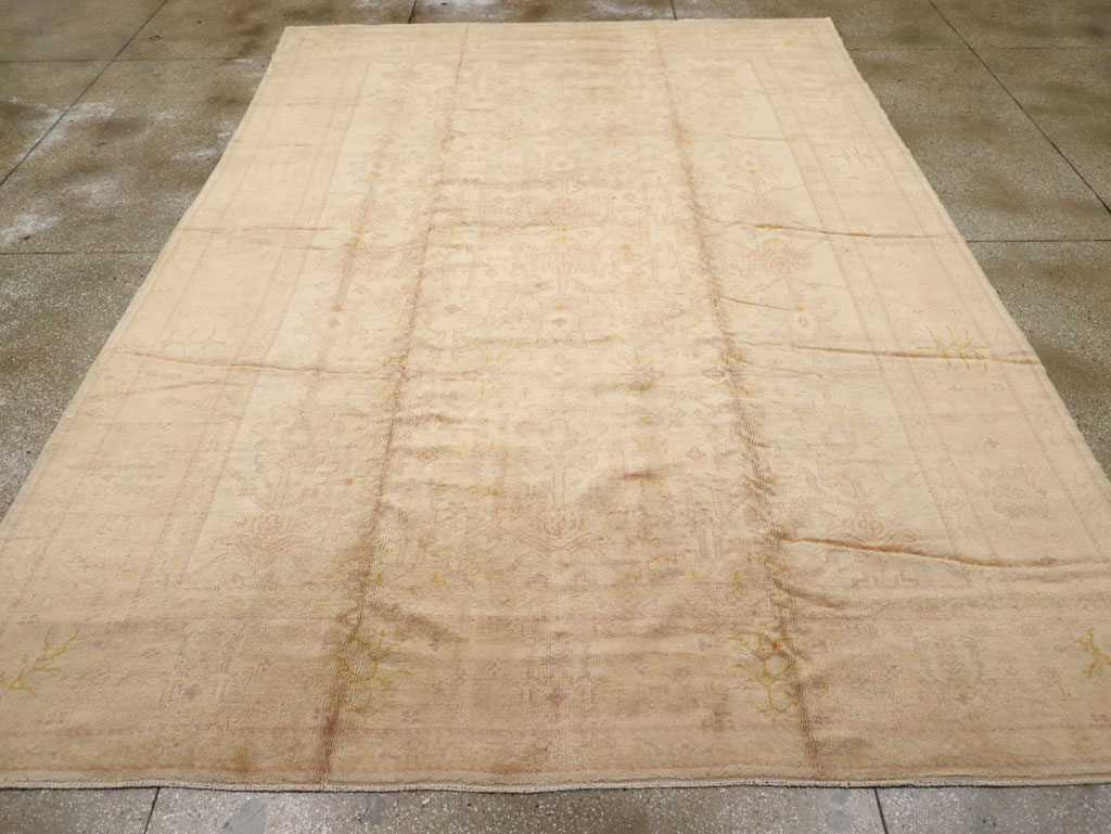 Antique Turkish Oushak Carpet, No.20105 - Staging