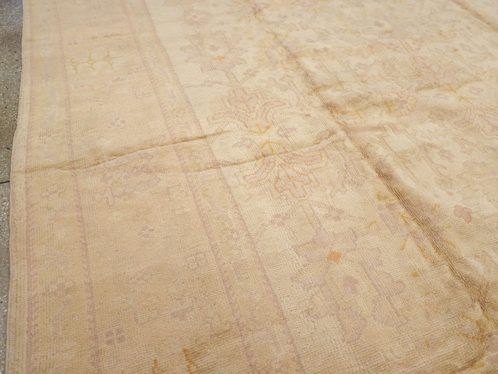 Antique Turkish Oushak Carpet, No.20105 - Staging