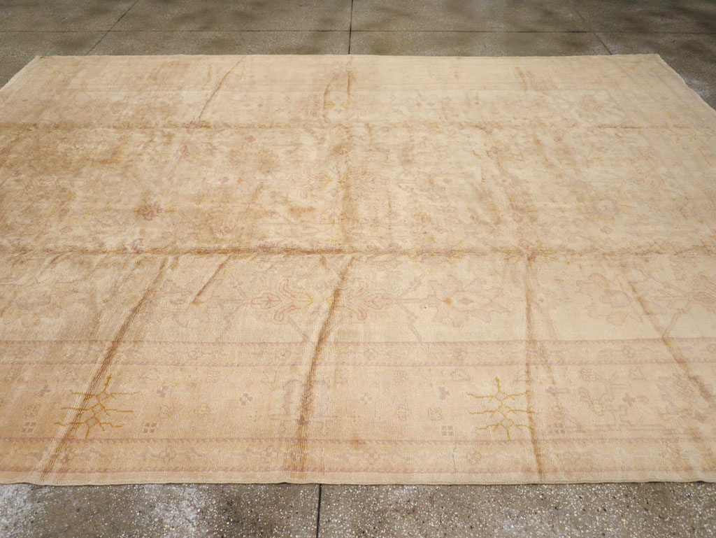 Antique Turkish Oushak Carpet, No.20105 - Staging