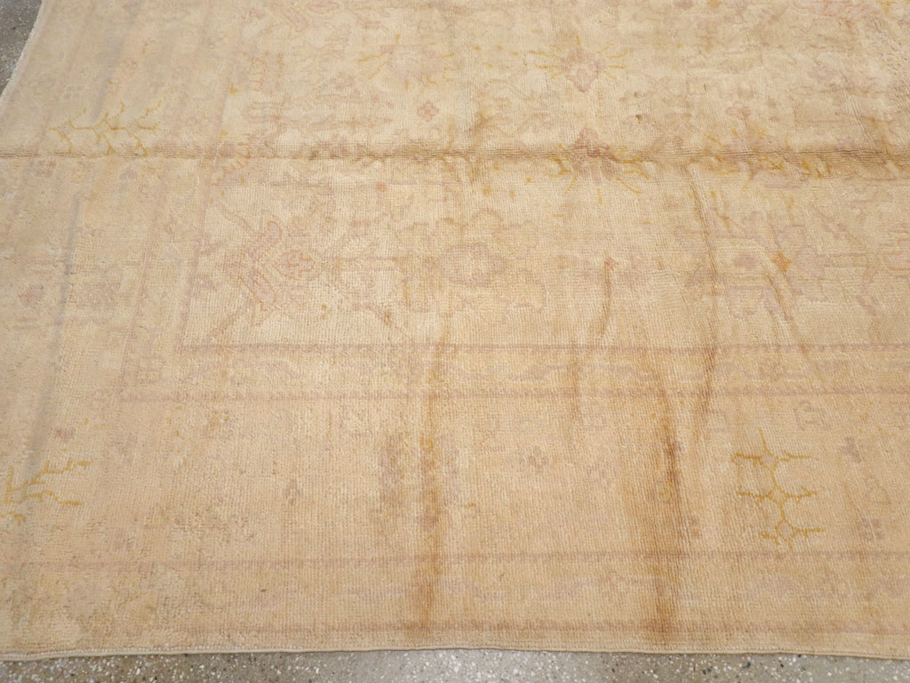 Antique Turkish Oushak Carpet, No.20105 - Staging