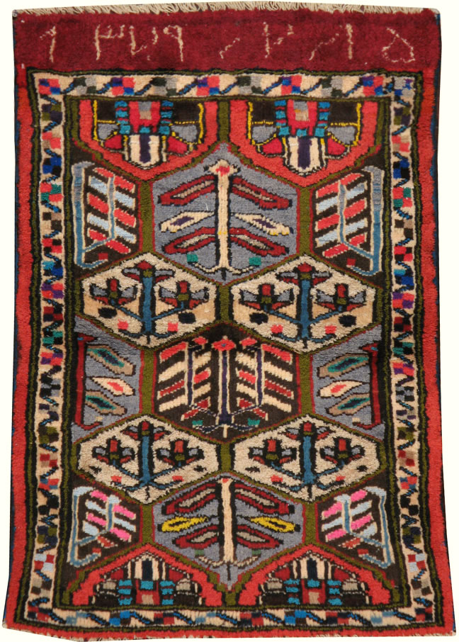 Vintage Persian Hamadan Rug, No.20107 - Staging