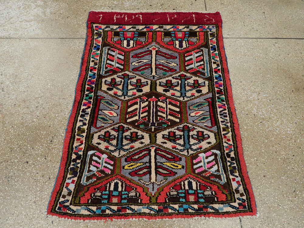 Vintage Persian Hamadan Rug, No.20107 - Staging