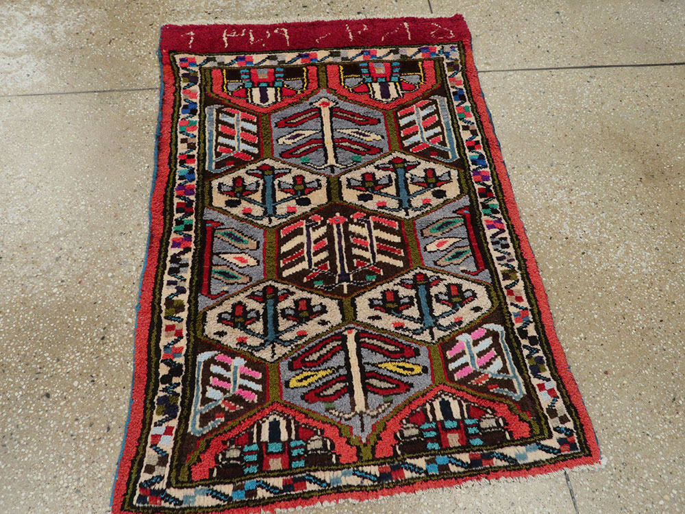 Vintage Persian Hamadan Rug, No.20107 - Staging