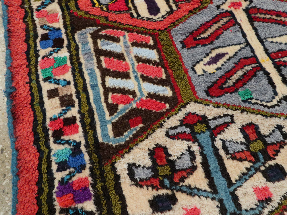 Vintage Persian Hamadan Rug, No.20107 - Staging
