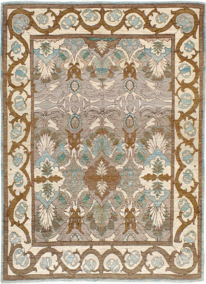 Modern Persian Tabriz Accent Rug, No.20111 - Staging