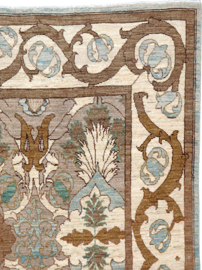 Modern Persian Tabriz Accent Rug, No.20111 - Staging