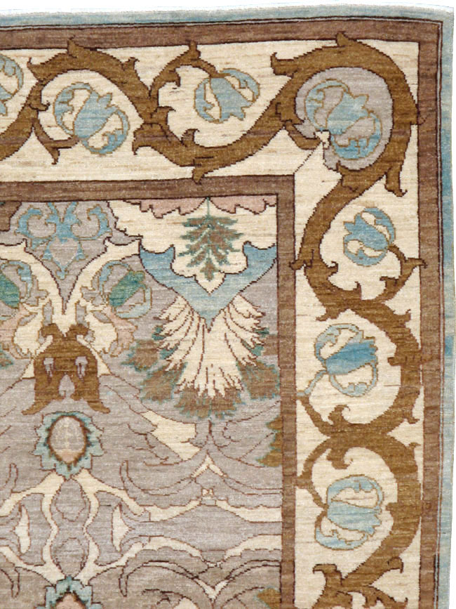 Modern Persian Tabriz Accent Rug, No.20111 - Staging