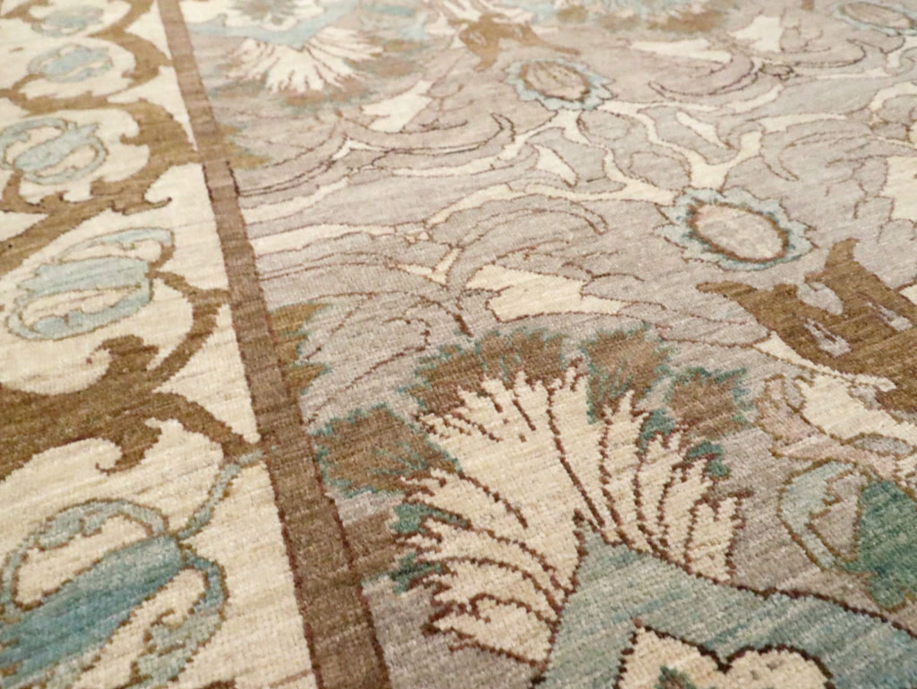 Modern Persian Tabriz Accent Rug, No.20111 - Staging