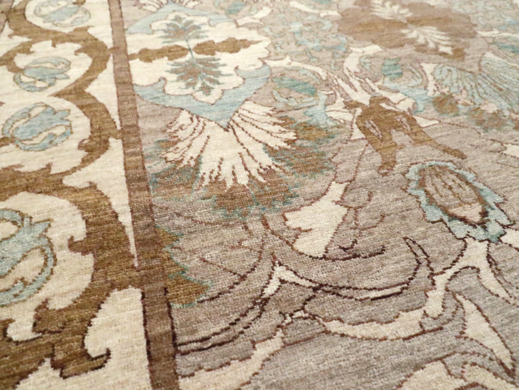 Modern Persian Tabriz Accent Rug, No.20111 - Staging