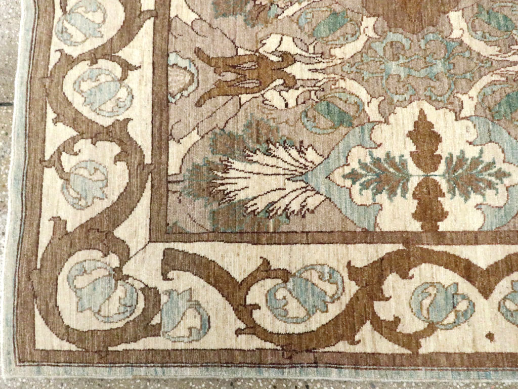 Modern Persian Tabriz Accent Rug, No.20111 - Staging