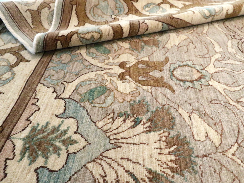 Modern Persian Tabriz Accent Rug, No.20111 - Staging